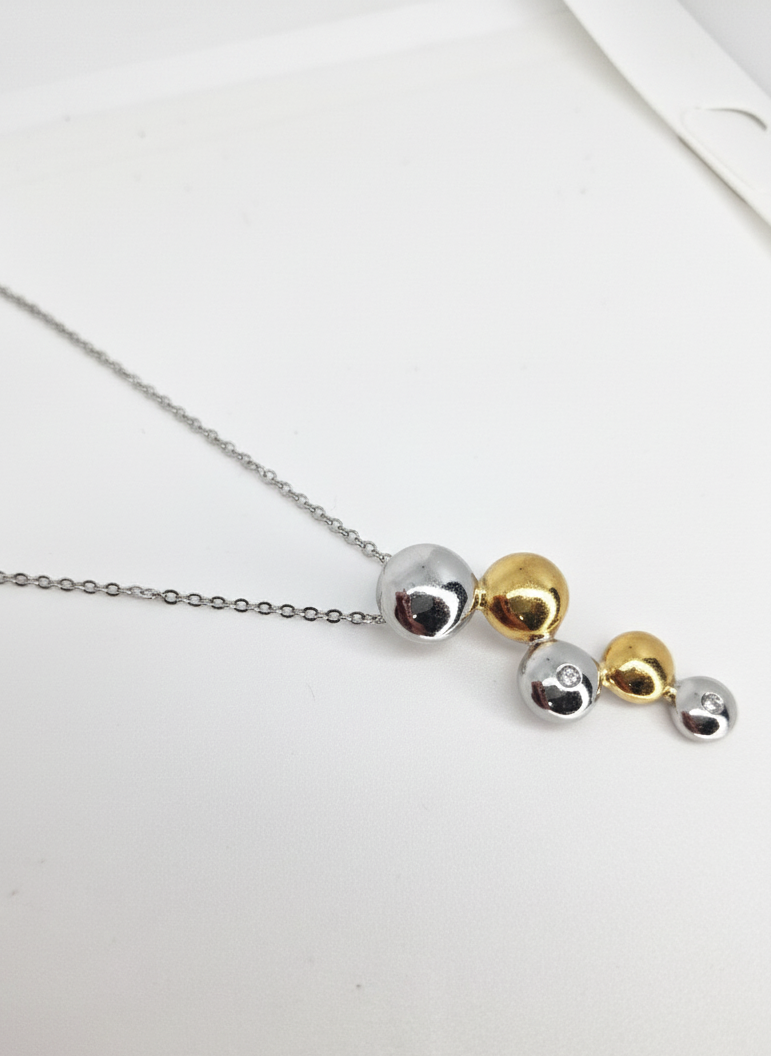 Two-Tone Bubble Droplet Necklace