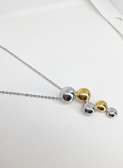 Two-Tone Bubble Droplet Necklace