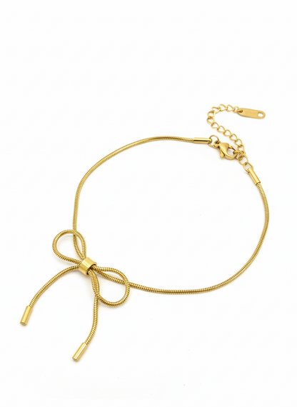 Golden Bow Charm Bracelet