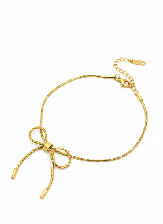 Golden Bow Charm Bracelet