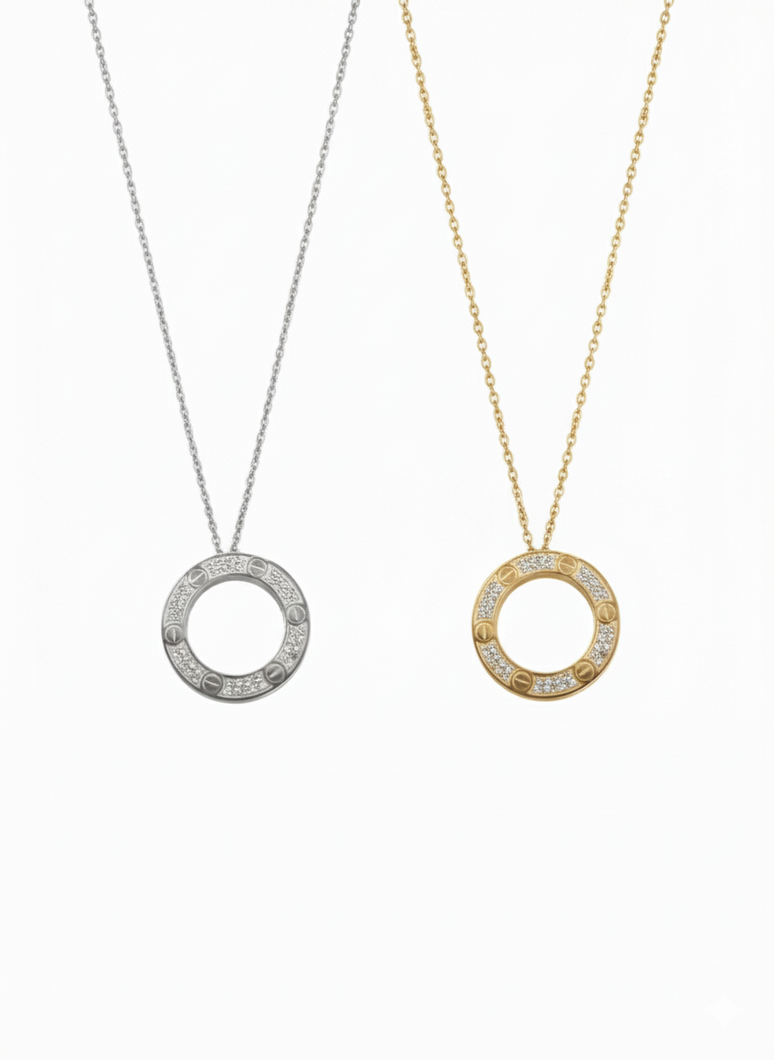Celeste Circle Pendant Necklace