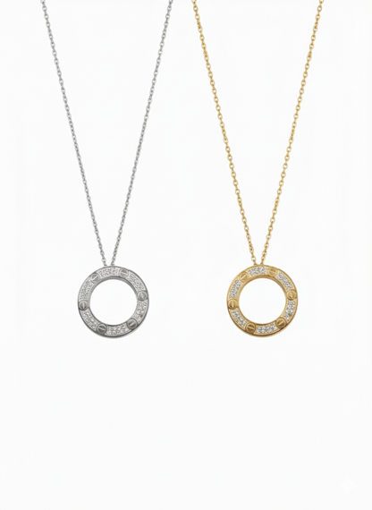 Celeste Circle Pendant Necklace
