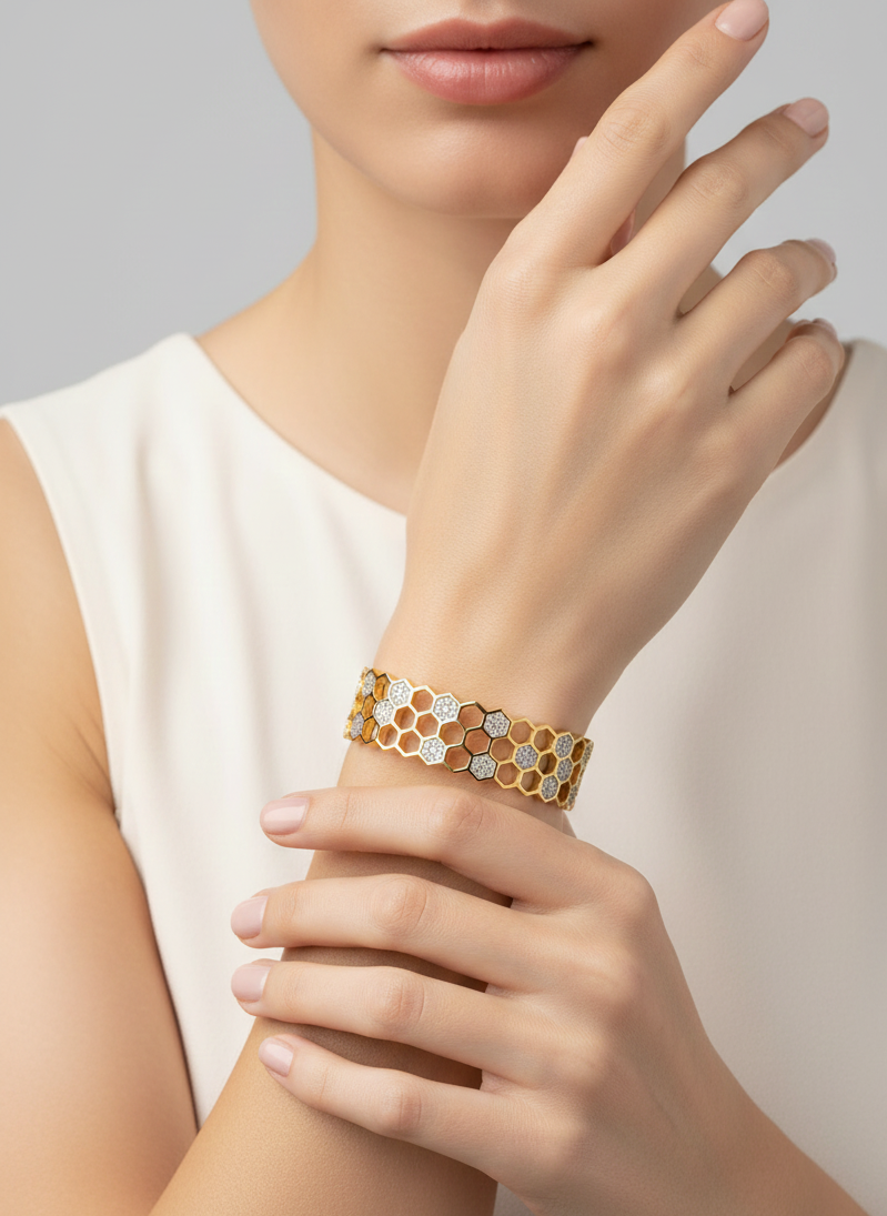 Honeycomb Crystal Bangle