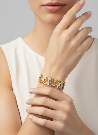 Honeycomb Crystal Bangle