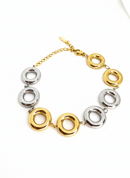 Dual-Tone Orbit Link Bracelet