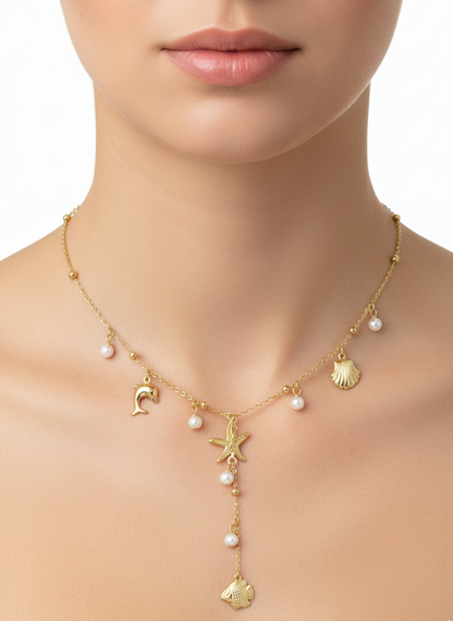Gold Multicharm Ocean Treasures Necklace