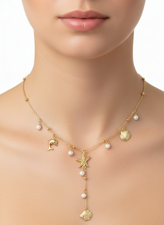 Gold Multicharm Ocean Treasures Necklace