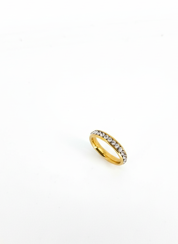 Gold CZ Half-Eternity Ring