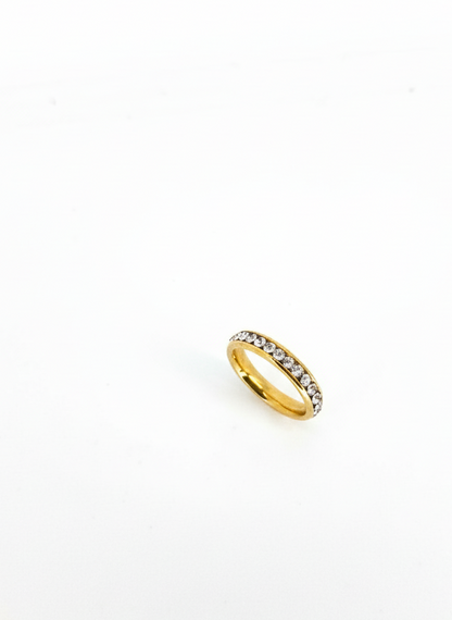 Gold CZ Half-Eternity Ring
