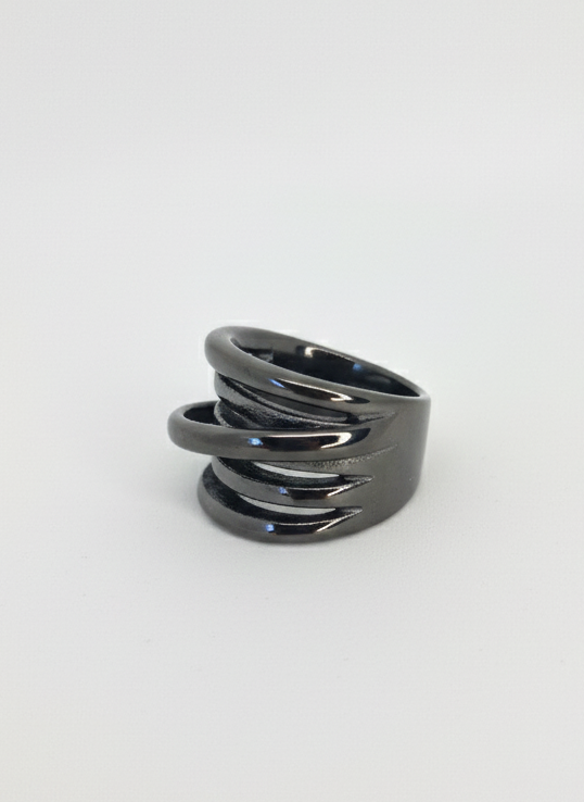 Black Spiral Ring