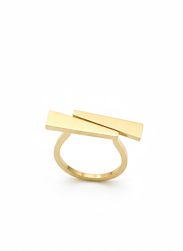 Gold Bar Duo Ring