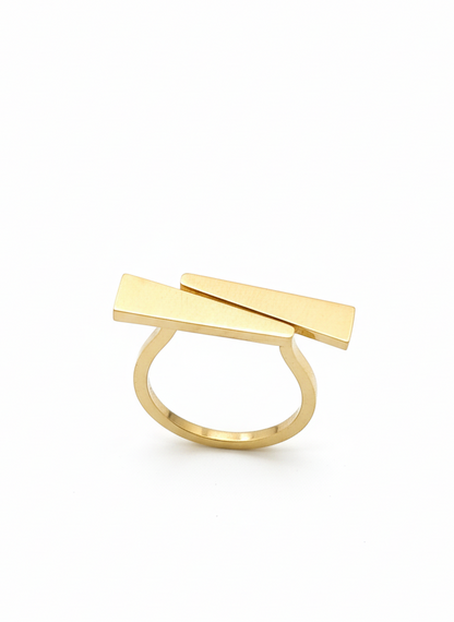 Gold Bar Duo Ring