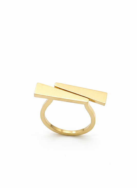 Gold Bar Duo Ring