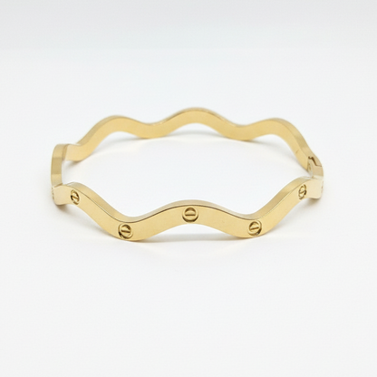 Wavy Luxe Screw Bangle