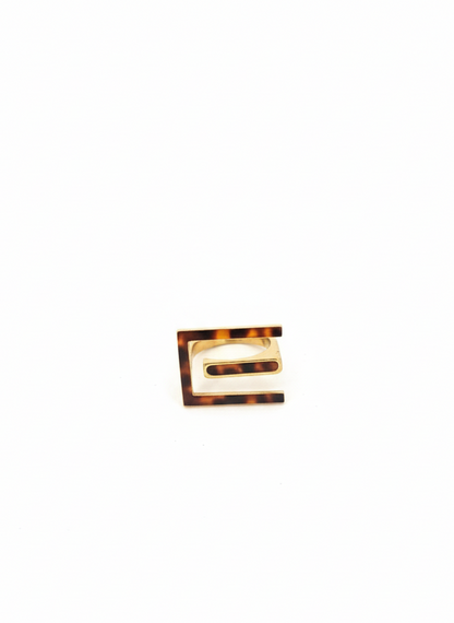 Open Frame Geometric Ring – Gold