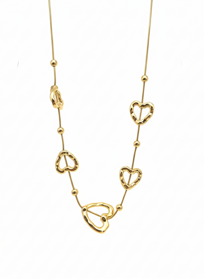 Abstract Open Heart Charm Necklace