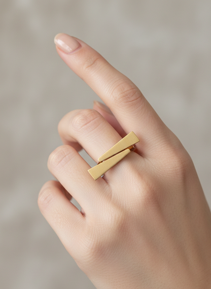 Gold Bar Duo Ring