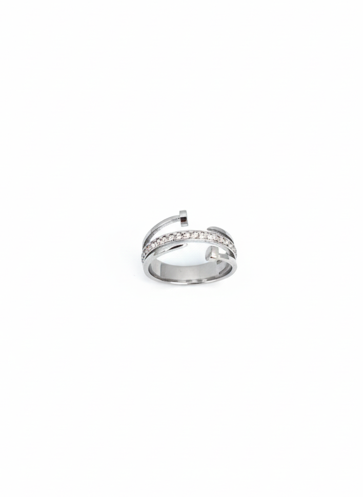 Diamond Twist Band – Silver