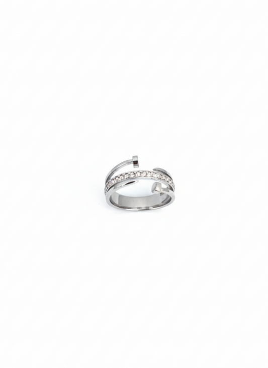 Diamond Twist Band – Silver