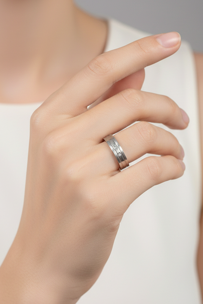 Silver Duo Crystal Band