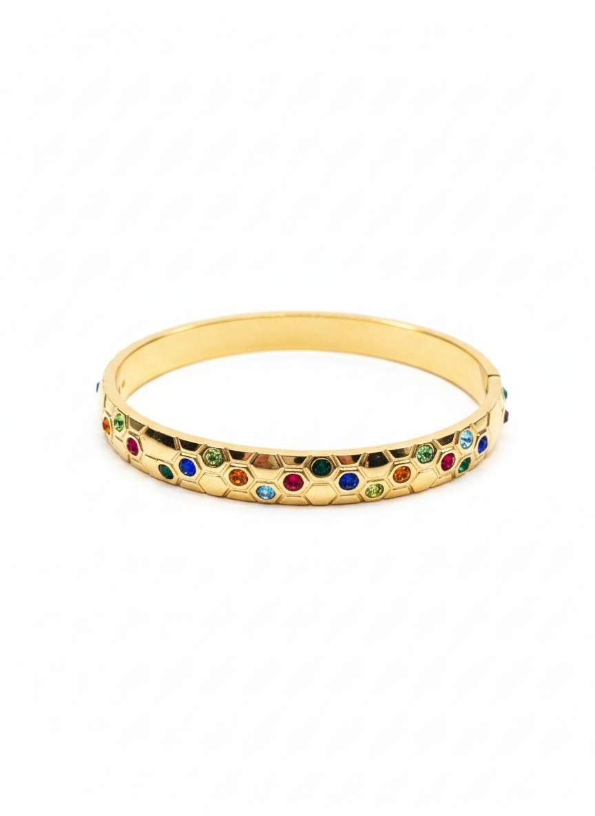 Rainbow Honeycomb Bangle