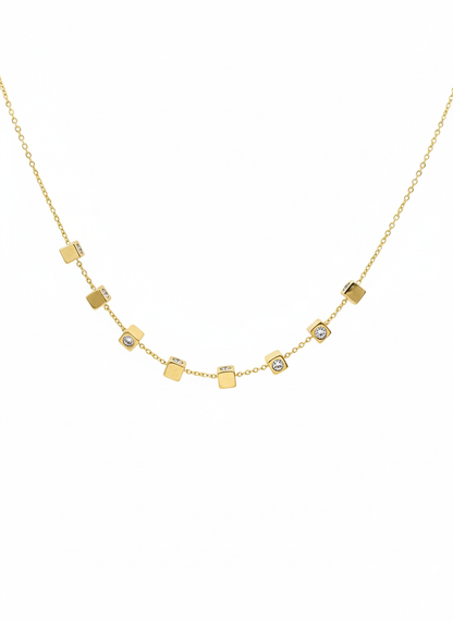 Crystal Cube Station Necklace