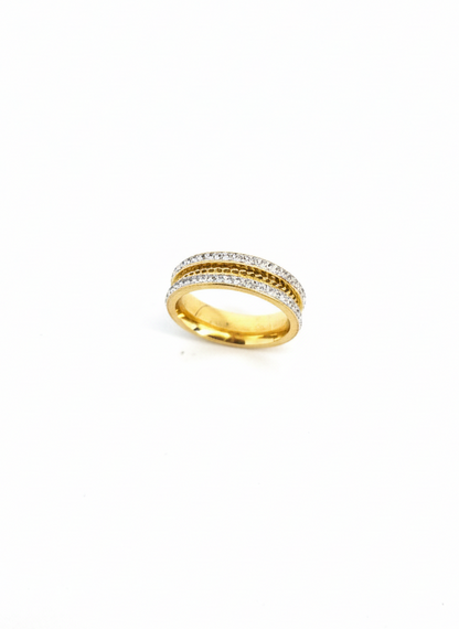 Gold Triple CZ Band