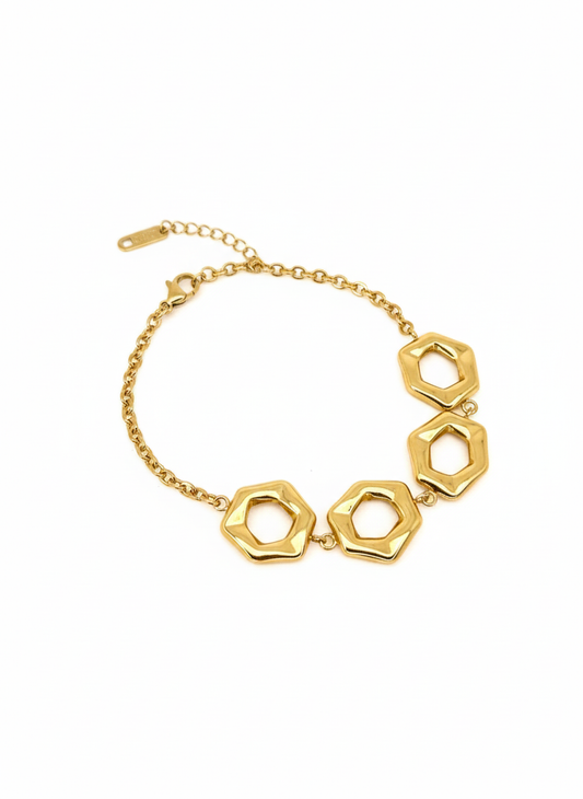 Hexa Glow Gold Bracelet
