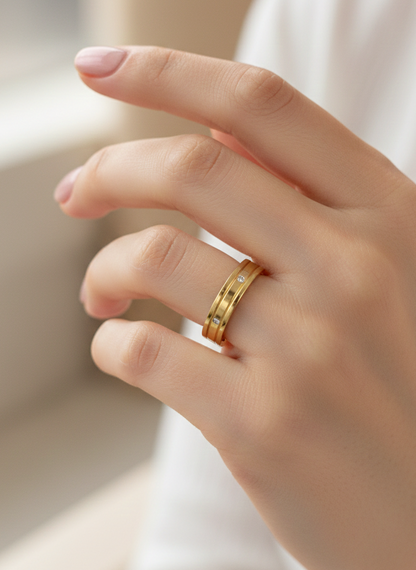 Gold Minimal CZ Band