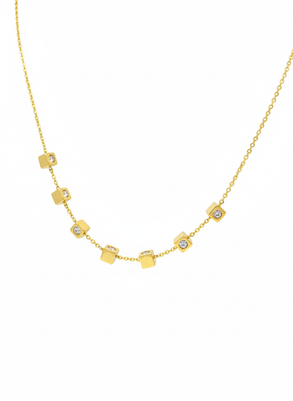 Crystal Cube Station Necklace