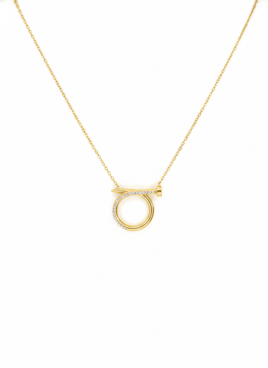 Astra Loop Nail Pendant Necklace - ZIORF