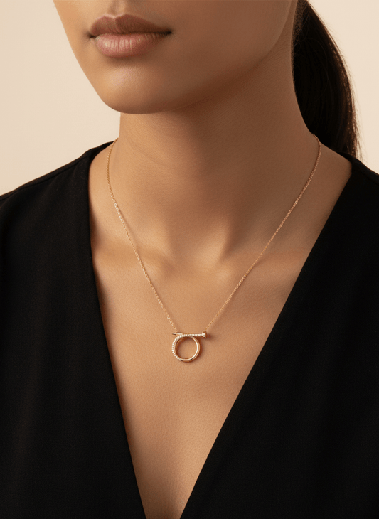 Astra Loop Nail Pendant Necklace - ZIORF