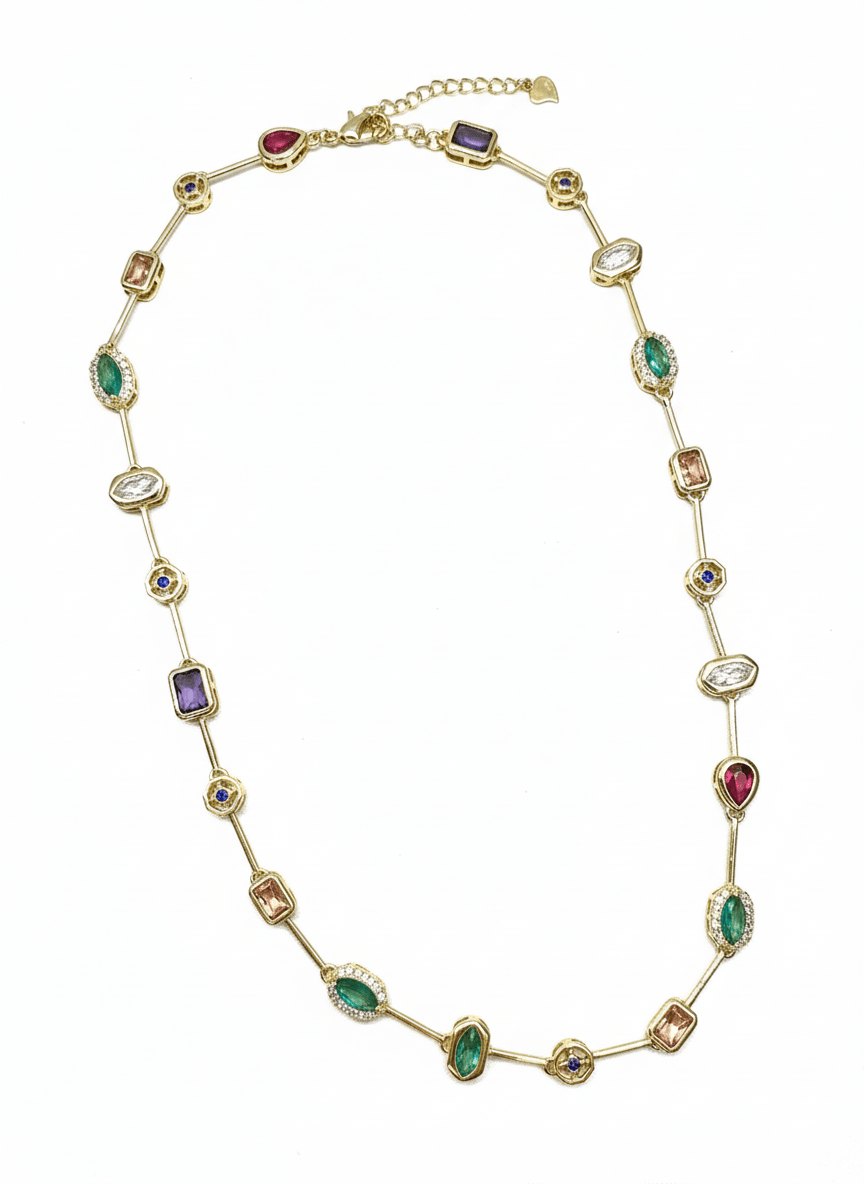 Aurora Gemstone Statement Necklace - ZIORF