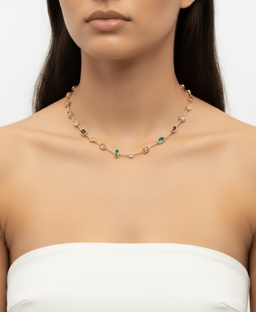 Aurora Gemstone Statement Necklace - ZIORF