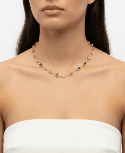 Aurora Gemstone Statement Necklace - ZIORF