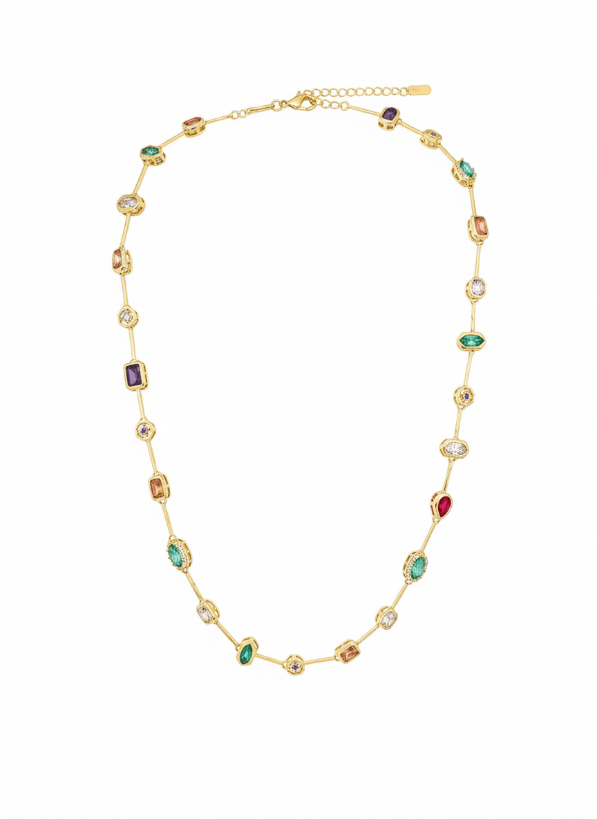 Aurora Gemstone Statement Necklace - ZIORF
