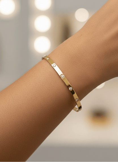 Aurora Studded Slim Bangle - ZIORF