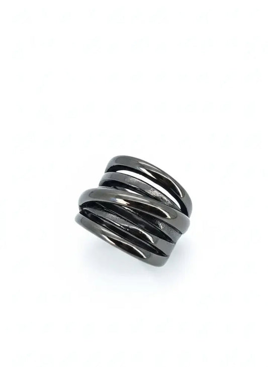 Black Spiral Ring - ZIORF