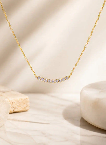 Blossom Curve Crystal Necklace - ZIORF