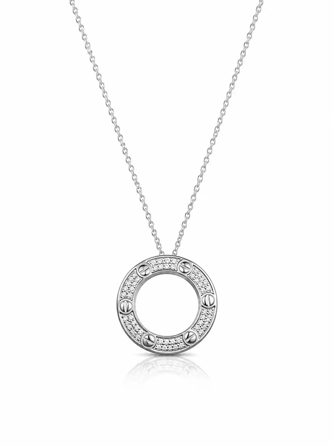 Celeste Circle Pendant Necklace – Crystal Gold & Silver - ZIORF