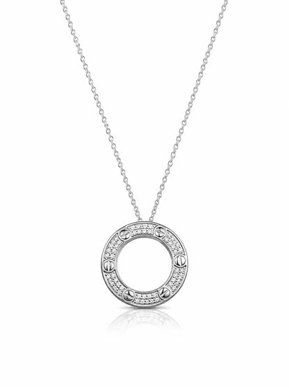 Celeste Circle Pendant Necklace – Crystal Gold & Silver - ZIORF