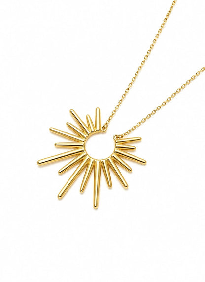 Celestial Radiance Sunburst Necklace - ZIORF