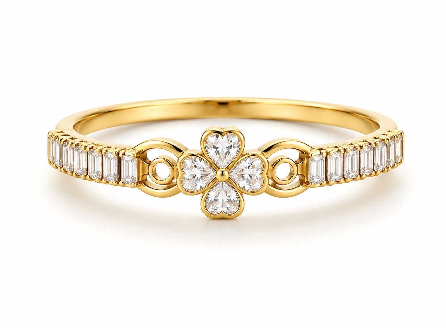 Clover Baguette Gold Bracelet - ZIORF