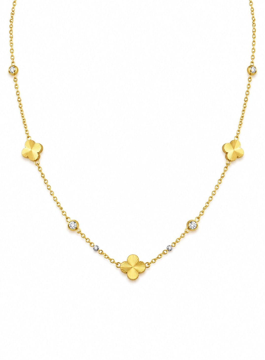 Clover Charm Gold Necklace - ZIORF