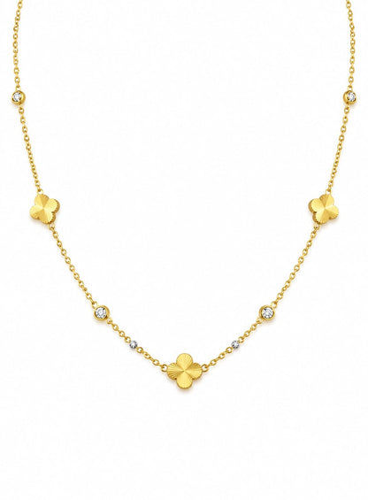 Clover Charm Gold Necklace - ZIORF