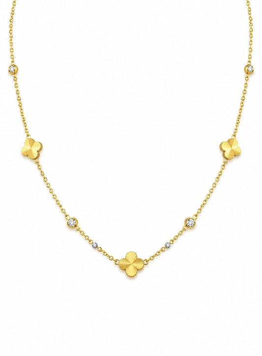 Clover Charm Gold Necklace - ZIORF