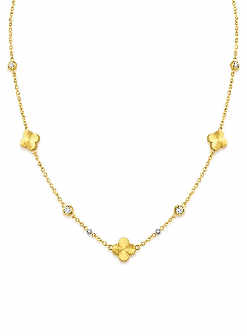 Clover Charm Gold Necklace - ZIORF