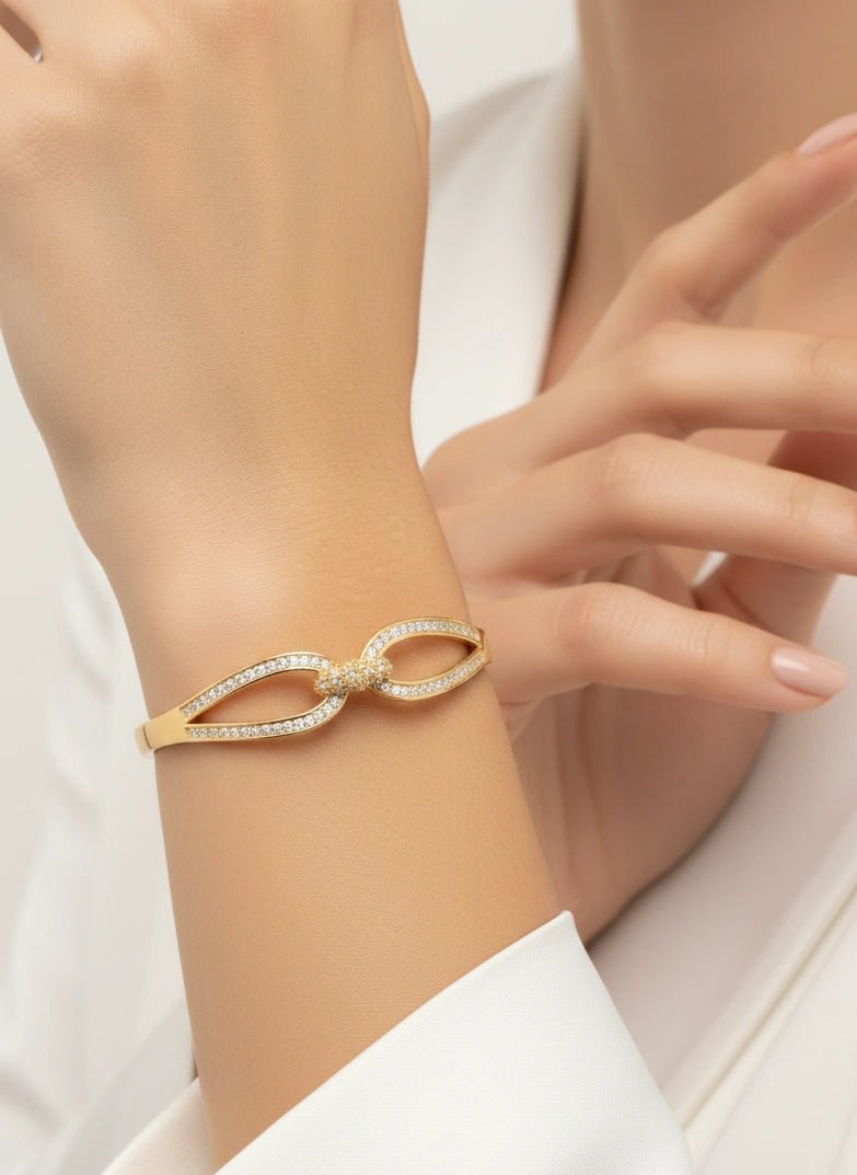 Crystal Bow Bangle - ZIORF