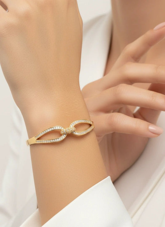 Crystal Bow Bangle - ZIORF