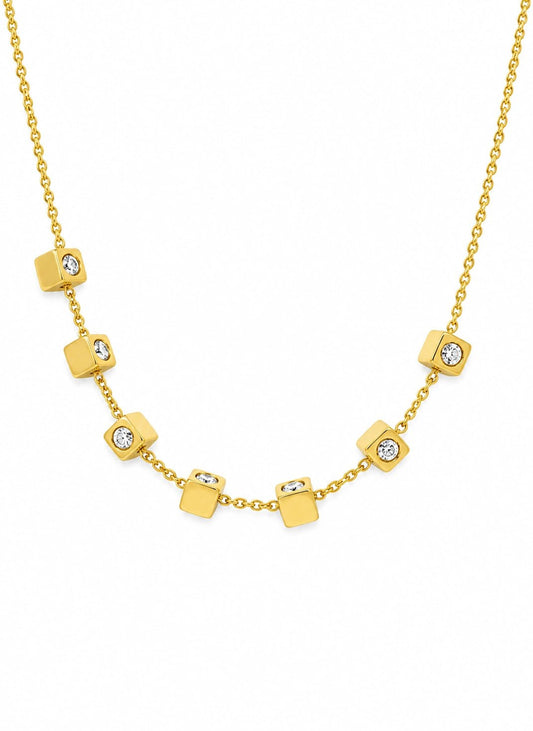 Crystal Cube Station Necklace - ZIORF